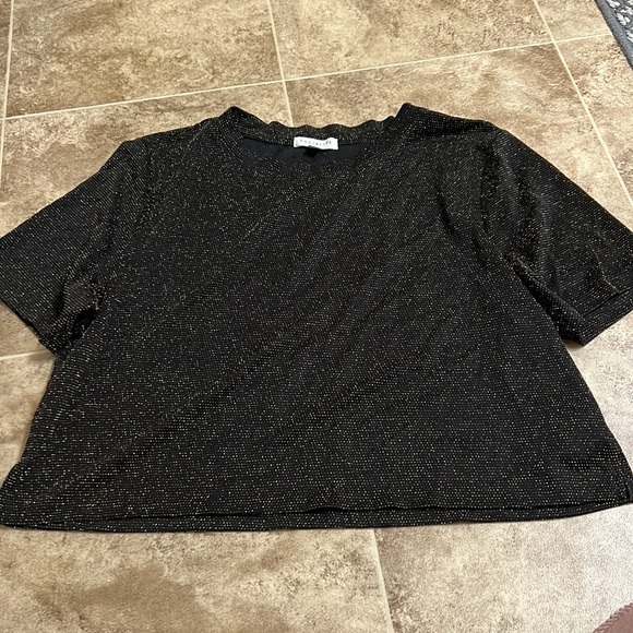 Black and gold sparkly Socialite top, size large - Picture 3 of 7